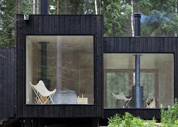 Maison contemporaine en forêt