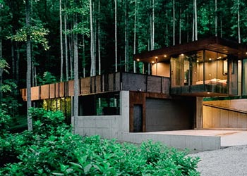 Maison contemporaine en forêt